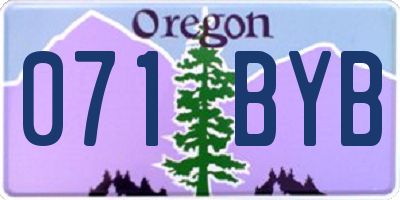 OR license plate 071BYB