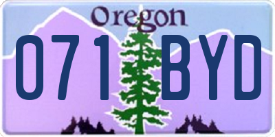 OR license plate 071BYD