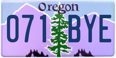OR license plate 071BYE