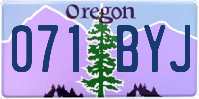 OR license plate 071BYJ