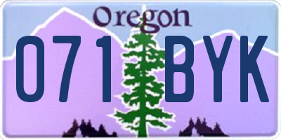 OR license plate 071BYK