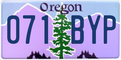 OR license plate 071BYP