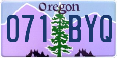 OR license plate 071BYQ