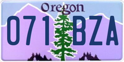 OR license plate 071BZA