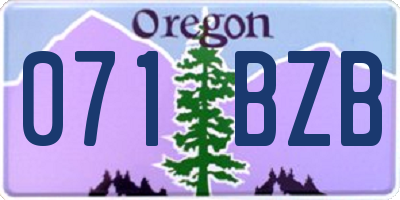 OR license plate 071BZB