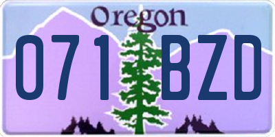 OR license plate 071BZD