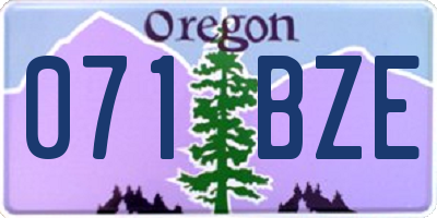 OR license plate 071BZE
