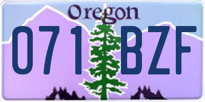 OR license plate 071BZF