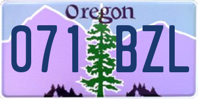OR license plate 071BZL