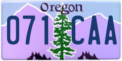 OR license plate 071CAA