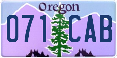 OR license plate 071CAB