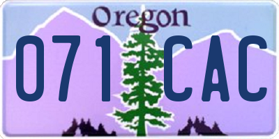 OR license plate 071CAC