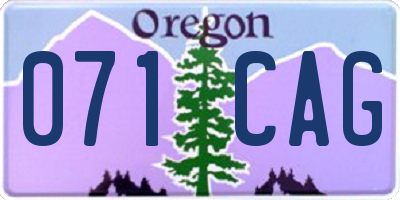 OR license plate 071CAG
