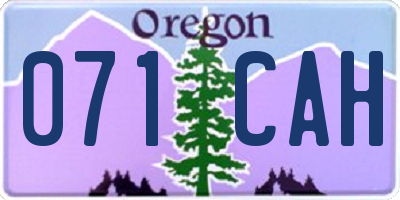 OR license plate 071CAH