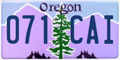 OR license plate 071CAI