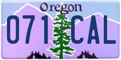 OR license plate 071CAL