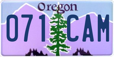 OR license plate 071CAM