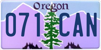 OR license plate 071CAN