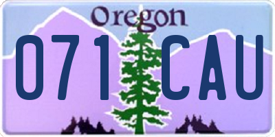 OR license plate 071CAU