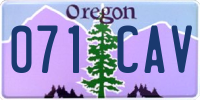 OR license plate 071CAV
