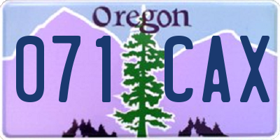 OR license plate 071CAX