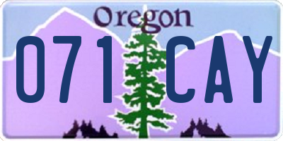 OR license plate 071CAY