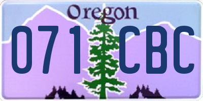 OR license plate 071CBC