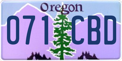 OR license plate 071CBD
