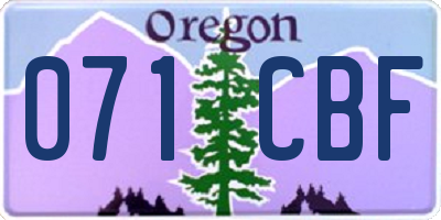 OR license plate 071CBF