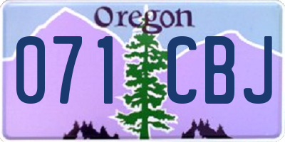 OR license plate 071CBJ