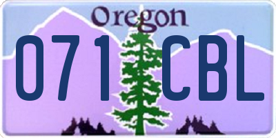 OR license plate 071CBL