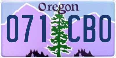 OR license plate 071CBO