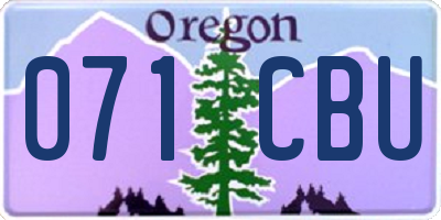 OR license plate 071CBU