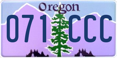 OR license plate 071CCC