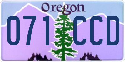 OR license plate 071CCD