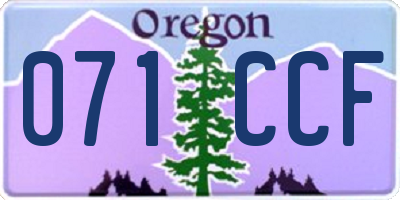 OR license plate 071CCF
