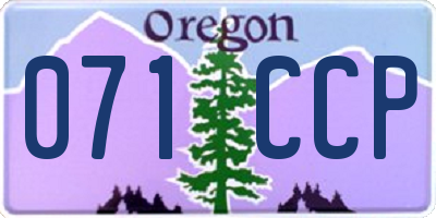 OR license plate 071CCP