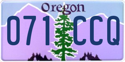 OR license plate 071CCQ
