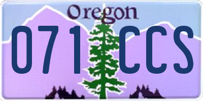 OR license plate 071CCS