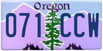 OR license plate 071CCW
