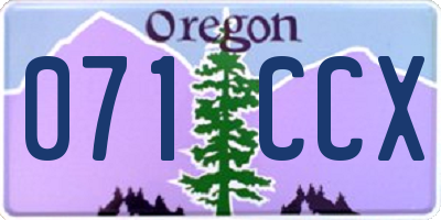 OR license plate 071CCX
