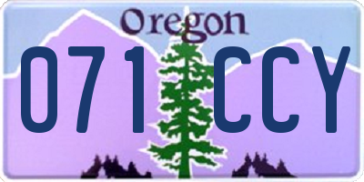 OR license plate 071CCY