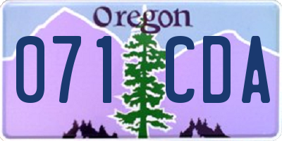 OR license plate 071CDA
