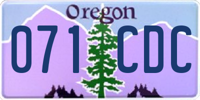 OR license plate 071CDC