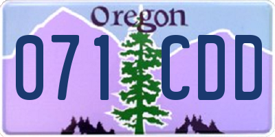 OR license plate 071CDD