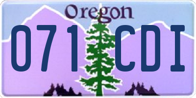 OR license plate 071CDI