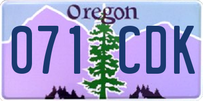 OR license plate 071CDK