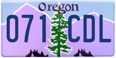 OR license plate 071CDL