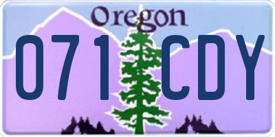 OR license plate 071CDY