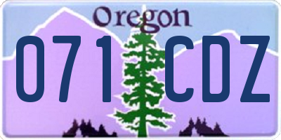 OR license plate 071CDZ